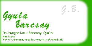 gyula barcsay business card